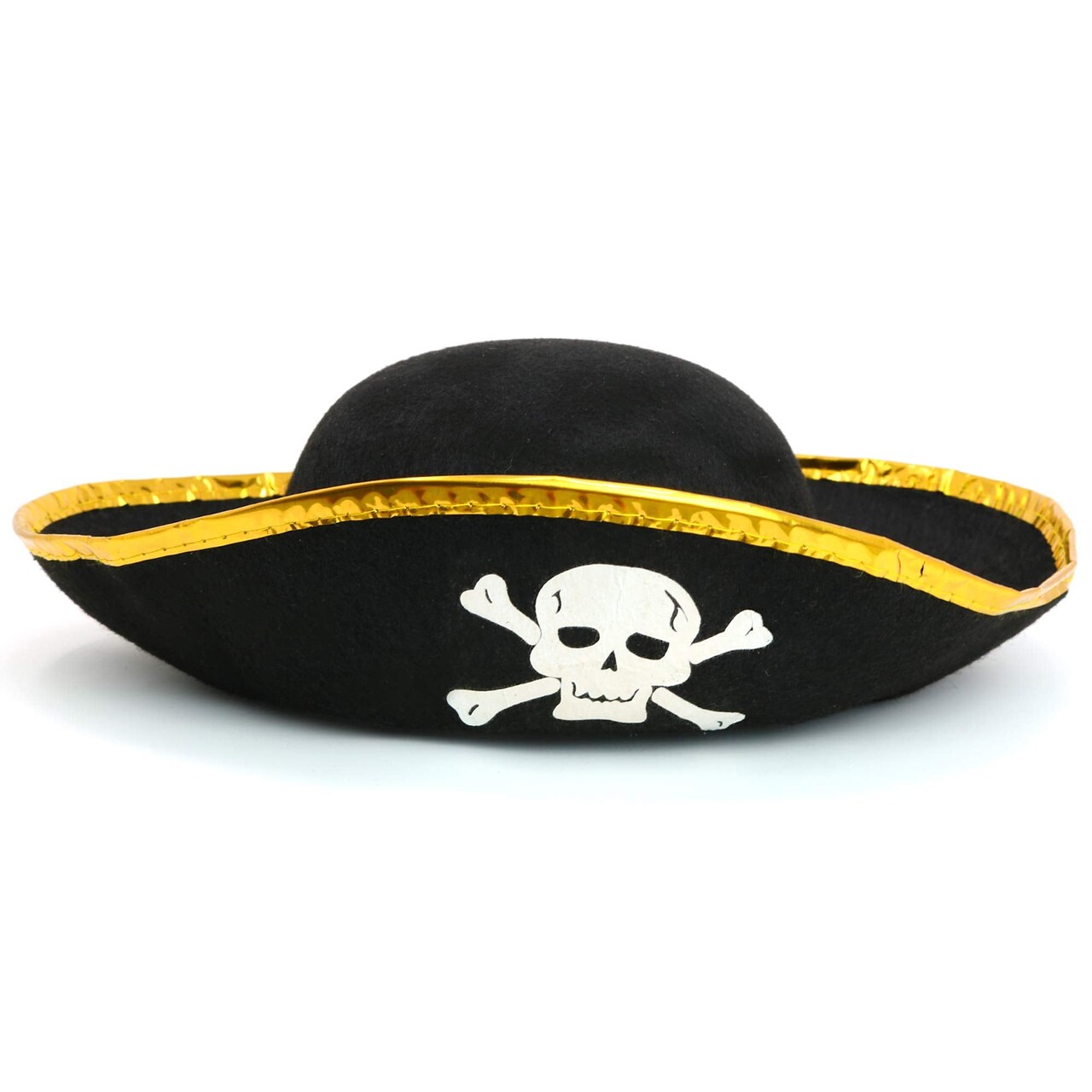 Tri Corner Pirate Hat - Three Cornered Buccaneer Costume Accessory Hat - 1 Piece